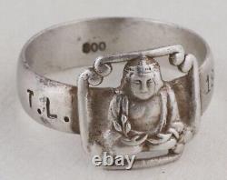 WW2 Turkic RING German WWII Turkestan Legion T. L. 1943 Sterling SILVER 800 Army