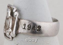 WW2 Turkic RING German WWII Turkestan Legion T. L. 1943 Sterling SILVER 800 Army