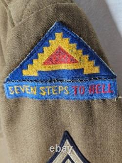 WW2 US Army German Made 7th Army Patch SSgt Ike Uniform Lot Seven Steps to Hell