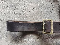 WW2 Vintage German Army Officer Leather Belt with Shoulder Strap