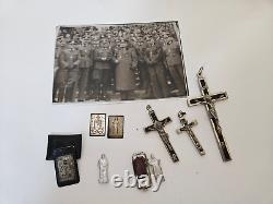 WW2 WWII German Army Wehrmacht pocket shrine Icons for soldiers Cross Skull? C99