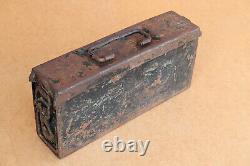 WW2 WWII German Military Army Steel Empty Box Case Genuine Old Painted