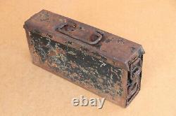 WW2 WWII German Military Army Steel Empty Box Case Genuine Old Painted