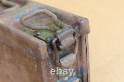 WW2 WWII German Military Army Steel Empty Box Case Genuine Painted Marked 1940