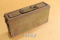 WW2 WWII German Military Army Steel Empty Box Case Marked MG 34-42 Old Painted