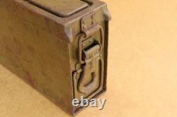 WW2 WWII German Military Army Steel Empty Box Case Marked MG 34-42 Old Painted