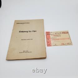 WW2 WWII German Original military Wehrmacht soldier Army set book train ticket