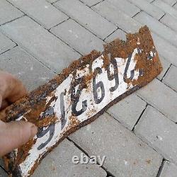 WW2 WWII ORIGINAL German Army Wehrmacht Metal License Plate WH 1269316