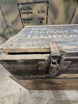 WW2 very rare German Army wooden box for 12cmGr. W. 42(r), dated, maker stamps