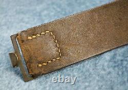 WWI German leather dress field belt US military Vet estate brown WW2 Army jacket