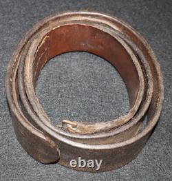 WWI Imperial German Army Leather Belt'110' End Stamped, Field Worn, 41 Inch Tip