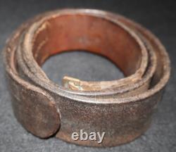 WWI Imperial German Army Leather Belt'110' End Stamped, Field Worn, 41 Inch Tip