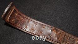 WWI Imperial German Army Leather Belt'110' End Stamped, Field Worn, 41 Inch Tip