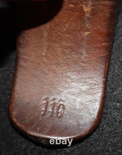 WWI Imperial German Army Leather Belt'110' End Stamped, Field Worn, 41 Inch Tip