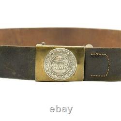 WWI Original Imperial German Prussian Army Leather Belt & Brass Buckle Size 98