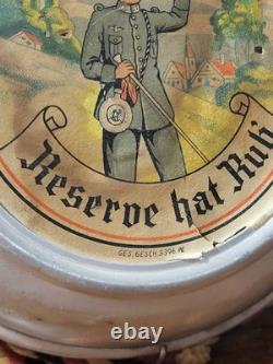WWI WW1 Ornate Antique German Military Army Reserve Retired Flask Canteen With Art