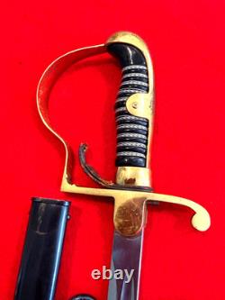 WWI-WWII German Army Officer Sword with Scabbard Near Mint Blade Antique