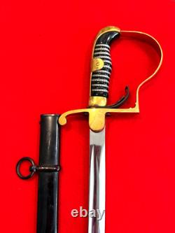 WWI-WWII German Army Officer Sword with Scabbard Near Mint Blade Antique