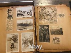 WWII 12th Army Lt Colonel Scrapbook Album Photos German Tanks Patton Bradley