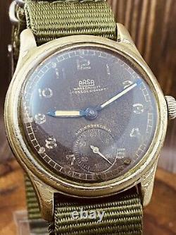 WWII ARSA DH 15 Rubis Watch Wrist Military WW2 Vtg Swiss for German Army #5448