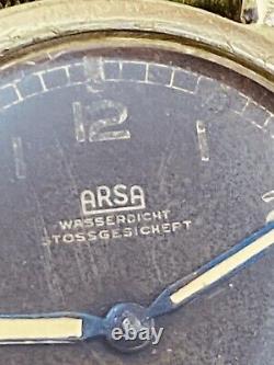 WWII ARSA DH 15 Rubis Watch Wrist Military WW2 Vtg Swiss for German Army #5448