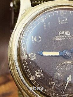 WWII ARSA DH 15 Rubis Watch Wrist Military WW2 Vtg Swiss for German Army #5448