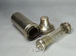 WWII Antique German Army Henke Glass Brass 10cc Syringe Sterilizer Container Box