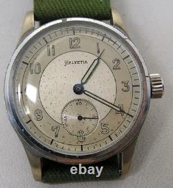 WWII Captured Helvetia DH Dienstuhr Heer German Rebranded US Army Ord. OH Watch