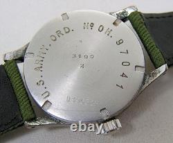 WWII Captured Helvetia DH Dienstuhr Heer German Rebranded US Army Ord. OH Watch