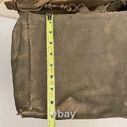 WWII Communications Bag Tasche Wehrmacht leather German Army Wood Frame RARE 22
