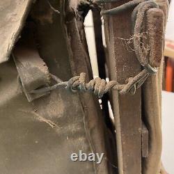 WWII Communications Bag Tasche Wehrmacht leather German Army Wood Frame RARE 22