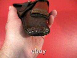 WWII Era German Military Brown Leather Flap Holster Walther PPK Pistol XLNT