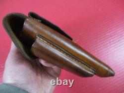 WWII Era German Occupation Leather Belt Holster Czech CZ 27 Pistol XLNT