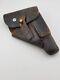 Wwii Era German Police Leather Belt Holster For Sauer 38h Pistol -black Leather