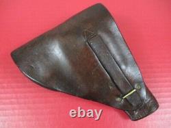 WWII Era Hungary Military Brown Leather Flap Holster Femaru 37M Pistol RARE