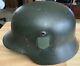 Wwii German Army M35 Steel Combat Helmet Withliner & Chinstrap Original