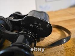 WWII GERMAN ARMY dow 8x24 BINOCULARS DIENSTGLAS HENSOLDT WETZLAR DAMAGED