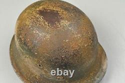 WWII GERMAN M42 CAMOFLAGED ARMY HELMET withLINER & CHINSTRAP