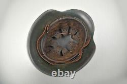 WWII GERMAN M42 CAMOFLAGED ARMY HELMET withLINER & CHINSTRAP