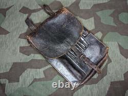 WWII German 1941 Black M35 Leather Map Case Mapcase Wehrmacht Army Heer Original