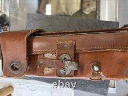 WWII German Army Brown Leather Medical Instrument Case, with 3 Letter Code &Date