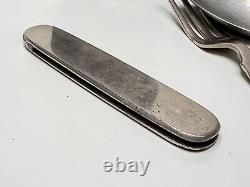 WWII German Army DRGM Officer Soldier Cutlery Fork Spoon Corkscrew Cup Set Case