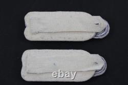 WWII German Army HEER Major Infantry Shoulder Boards Silver Bullion, Slip-On