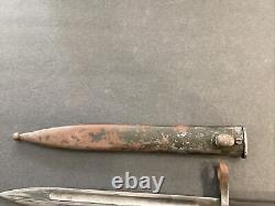 WWII German Army K98 Combat Bayonet 15020 With Scabbard WW2 Free Ship