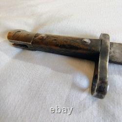 WWII German Army K98 Mauser Combat Bayonet With Muzzle Ring Scabbard WW2 Patina