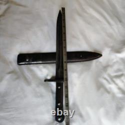 WWII German Army K98 Mauser Combat Bayonet With Muzzle Ring Scabbard WW2 Patina