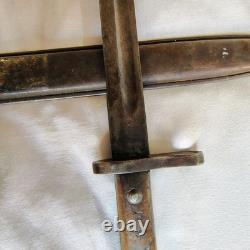 WWII German Army K98 Mauser Combat Bayonet With Muzzle Ring Scabbard WW2 Patina