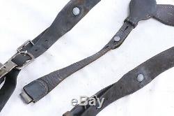 WWII German Army Leather Y Straps Suspenders