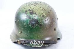 WWII German Army Mod. 35 Camo Painted Helmet Size/Maker ET64
