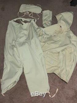WWII German Army Splinter Parka, Parka pants, and winter mittens. Size III